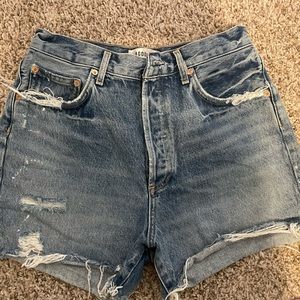 Agolde Blue Distressed Jean Shorts Sz 28